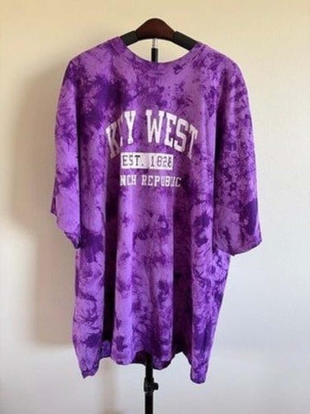 Key West Est. 1828 Conch Republic T-Shirt Mens 3XL Purple Crew Neck Short Sleeve